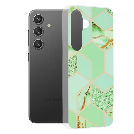 Husa pentru Samsung Galaxy S24 - Techsuit Marble Series - Green Hex
