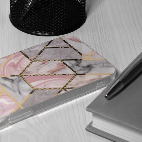 Husa pentru Samsung Galaxy S24 - Techsuit Marble Series - Pink Hex