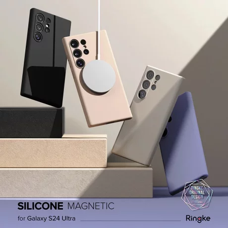 Husa pentru Samsung Galaxy S24 Ultra - Ringke Silicone Magnetic MagSafe - Stone