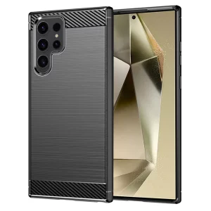 Husa pentru Samsung Galaxy S24 Ultra - Techsuit Carbon Silicone - Black