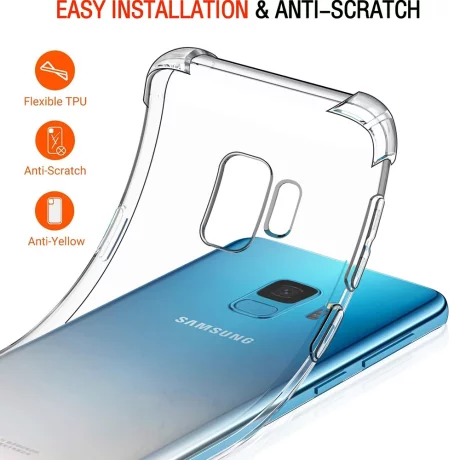 Husa pentru Samsung Galaxy S9 - Techsuit Shockproof Clear Silicone - Clear