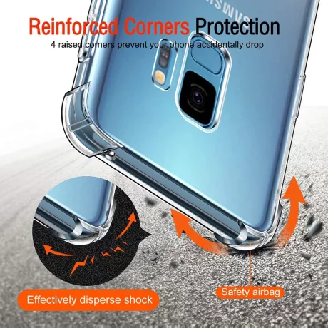 Husa pentru Samsung Galaxy S9 - Techsuit Shockproof Clear Silicone - Clear