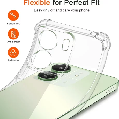 Husa pentru Xiaomi Redmi 13C 4G / Poco C65 - Techsuit Shockproof Clear Silicone [Camera Protection] - Clear