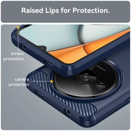 Husa pentru Xiaomi Redmi A3 - Techsuit Carbon Silicone - Blue