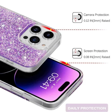 Husa pentru Xiaomi Redmi A3 - Techsuit Sparkly Glitter - Blue
