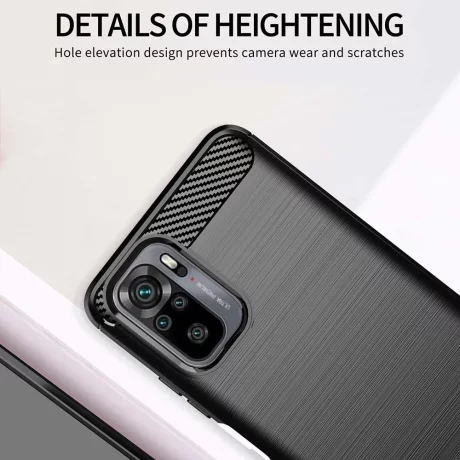 Husa pentru Xiaomi Redmi Note 10 4G / Note 10S / Poco M5s - Techsuit Carbon Silicone - Black