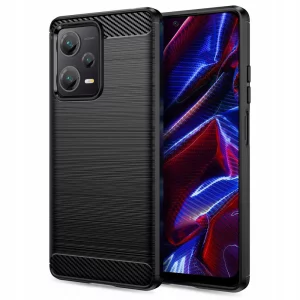 Husa pentru Xiaomi Redmi Note 12 5G / Poco X5 - Techsuit Carbon Silicone - Black