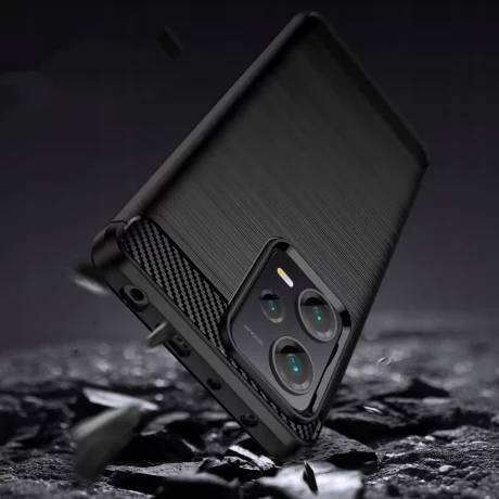 Husa pentru Xiaomi Redmi Note 12 5G / Poco X5 - Techsuit Carbon Silicone - Black