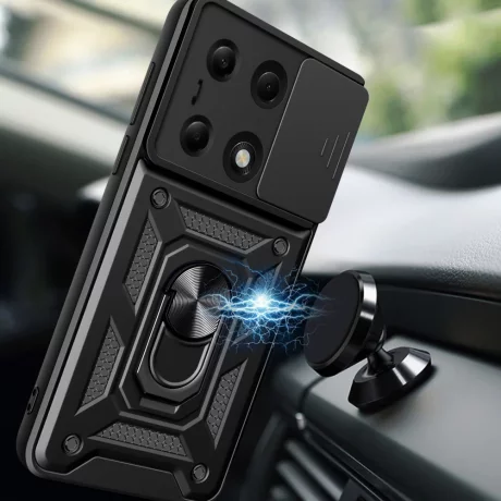 Husa pentru Xiaomi Redmi Note 13 Pro 4G / Poco M6 Pro 4G - Techsuit CamShield Series - Black
