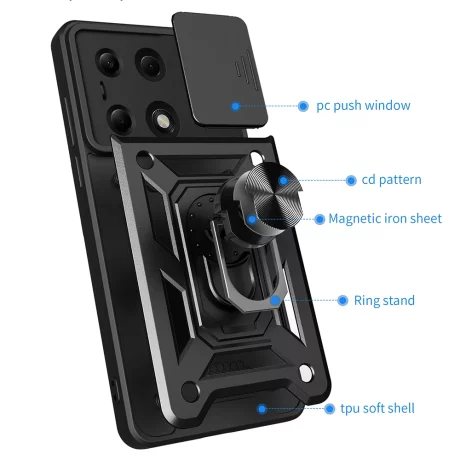 Husa pentru Xiaomi Redmi Note 13 Pro 4G / Poco M6 Pro 4G - Techsuit CamShield Series - Green