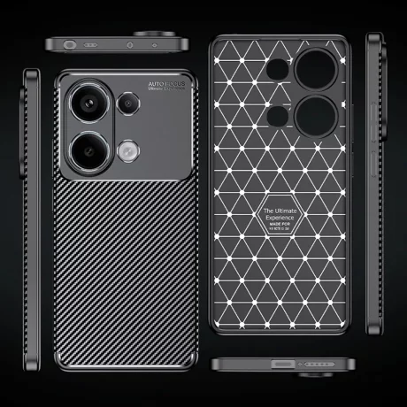 Husa pentru Xiaomi Redmi Note 13 Pro 4G / Poco M6 Pro 4G - Techsuit CarbonFiber - Black