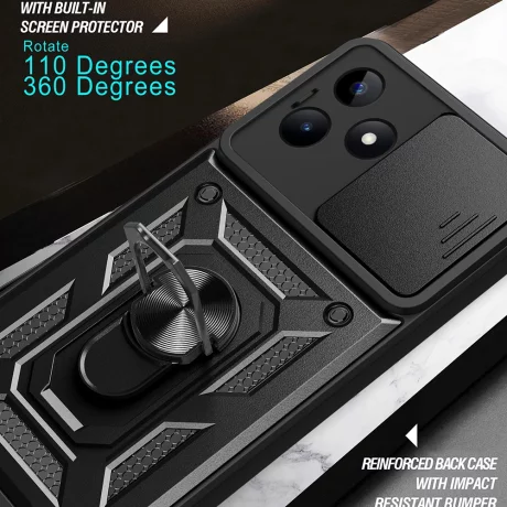 Husa pentru Xiaomi Redmi Note 13 Pro 5G / Poco X6 - Techsuit CamShield Series - Black
