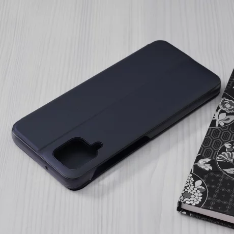 Husa Samsung Galaxy A12 / A12 Nacho Eco Leather View Flip Tip Carte - Dark Blue