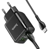 Incarcator Priza 2xUSB-A, 18W, 3A + Cablu Type-C 1m - Hoco Charmer (N6) - Black
