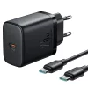 Incarcator Type-C, 25W + Cablu Type-C la Type-C, 1m - JoyRoom (JR-TCF11) - Black