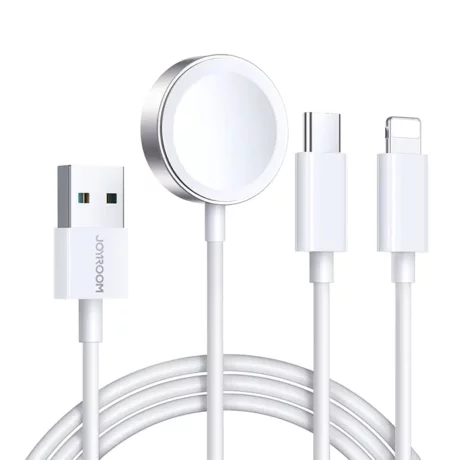 Incarcator Wireless pentru Apple Watch, USB, Type-C, Lightning, 3.5W, 1.2m - JoyRoom (S-IW008) - White