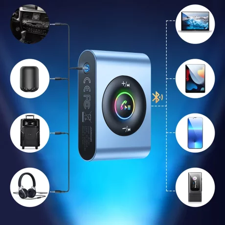 Modulator FM Bluetooth 5.3 cu Display Digital,  300mAh - JoyRoom (JR-CB1) - Dark Gray