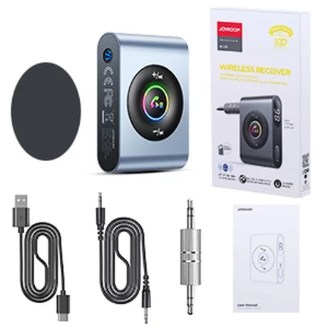 Modulator FM Bluetooth 5.3 cu Display Digital,  300mAh - JoyRoom (JR-CB1) - Dark Gray