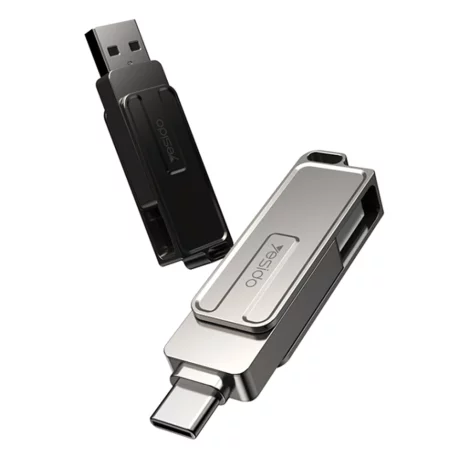 Stick Memorie OTG, USB, Type-C, 128GB - Yesido (FL17) - Silver