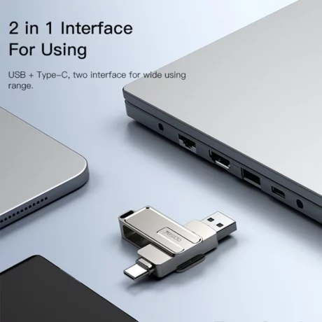 Stick Memorie OTG, USB, Type-C, 128GB - Yesido (FL17) - Silver