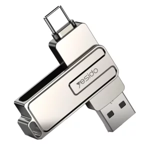 Stick Memorie OTG, USB, Type-C, 128GB - Yesido (FL17) - Silver