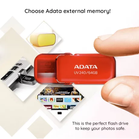 Stick de Memorie 64GB, USB 2.0 - Adata (AUV240-64G-RRD) - Red