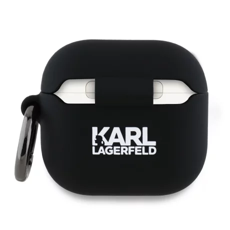 Husa pentru Apple AirPods 4 - Karl Lagerfeld Silicone Choupette Head 3D (KLA4RUNCHK) - Black