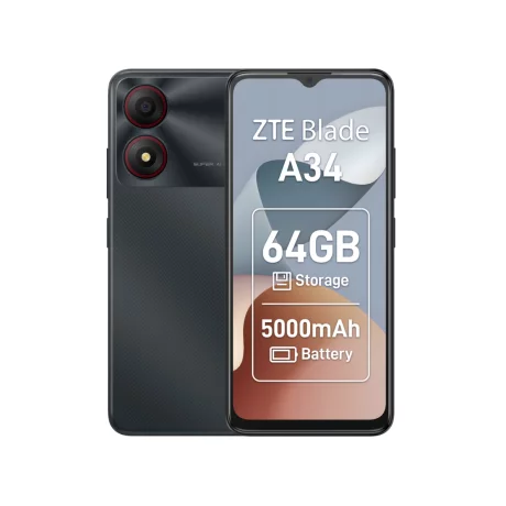 Telefon mobil ZTE Blade A34, Dual SIM, 2GB RAM, 64GB, 4G, Grey