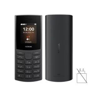 Telefon mobil Nokia 105 4G (2024) editia a 2-a, dual SIM, gri inchis
