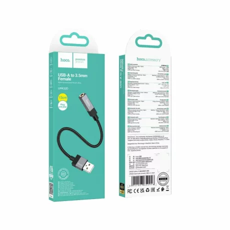 Adaptor Audio USB-A - 3.5mm HOCO UPA32D negru