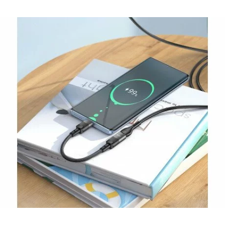 Adaptor Date si Incarcare Lightning - USB-C HOCO U107 0.1m Negru