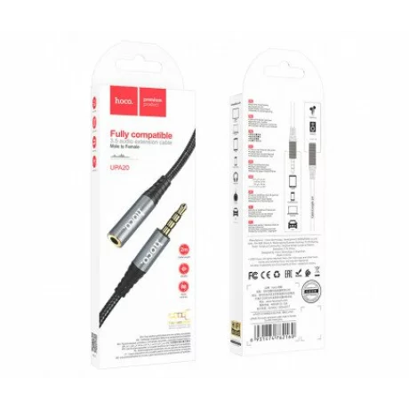Cablu Audio AUX Jack 3.5mm la Jack 3.5mm HOCO UPA20 2m Negru