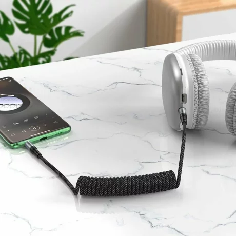 Cablu audio Hoco UPA33 AUX Jack 3.5 mm la  Jack 3.5 mm, 1.5 m, negru