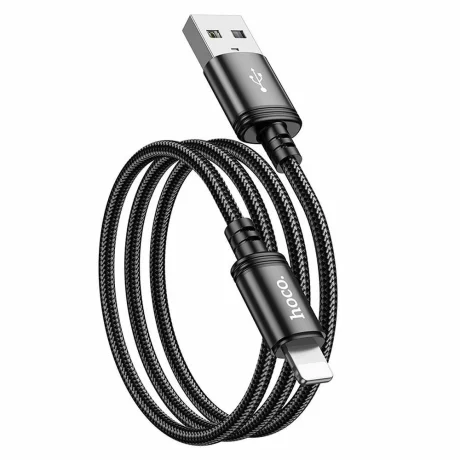 Cablu USB la Lighting pentru iPhone Hoco 2.4A, 1 m, negru