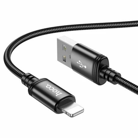 Cablu USB la Lighting pentru iPhone Hoco 2.4A, 1 m, negru