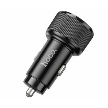 Incarcator Auto Fast Charge HOCO NZ14B 50W 3A 2 x USB-C negru