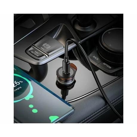 Incarcator Auto Fast Charge Hoco NZ16 Type C 30W Metal Grey