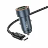 Incarcator auto Fast Charge Hoco USB-A + USB-C QC3.0 PD 30W + cablu USB-C la USB-C Z57A negru
