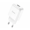 Incarcator Hoco N2 USB-A + Cablu Lightning 2A, Alb – Pachet Complet pentru iPhone