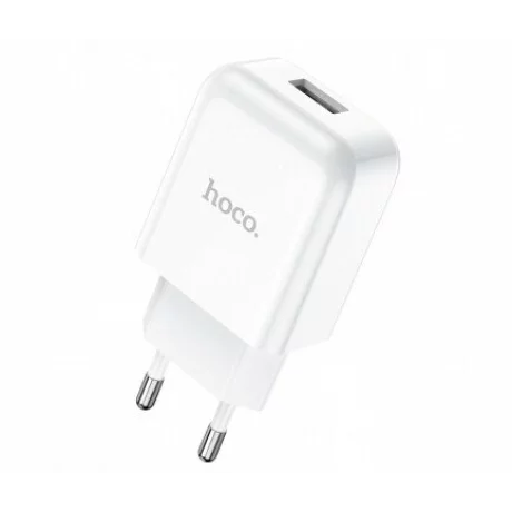 Incarcator Hoco N2 USB-A + Cablu Lightning 2A, Alb – Pachet Complet pentru iPhone