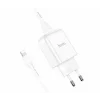 Incarcator Hoco N2 USB-A + Cablu Lightning 2A, Alb – Pachet Complet pentru iPhone