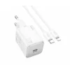 Incarcator Retea Fast Charge cu Cablu Lightning HOCO N40 20W 3A 1 x USB-C alb