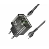 Incarcator Retea Fast Charge cu Cablu USB-C HOCO N34 20W 3A 1 x USB-A - 1 x USB-C transparent