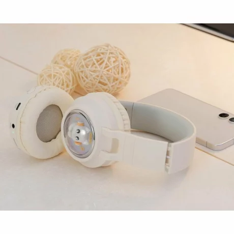 Casti wireless pentru copii Hoco W50 Cute Cat Alb
