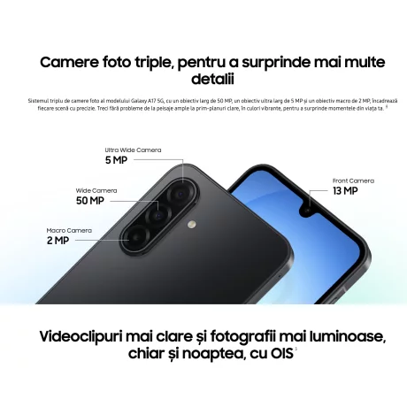 Telefon mobil Samsung Galaxy A17, Dual SIM, 4GB RAM, 128GB, 4G, Grey